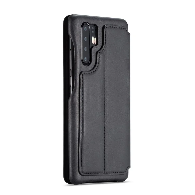 Lc. Étui de Support de Carte en Cuir de Style Rétro Imeeke Pour Huawei P30 Pro - le Noir