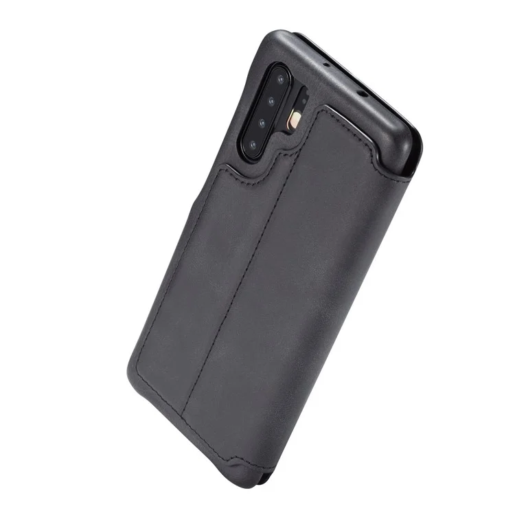 Lc. Étui de Support de Carte en Cuir de Style Rétro Imeeke Pour Huawei P30 Pro - le Noir