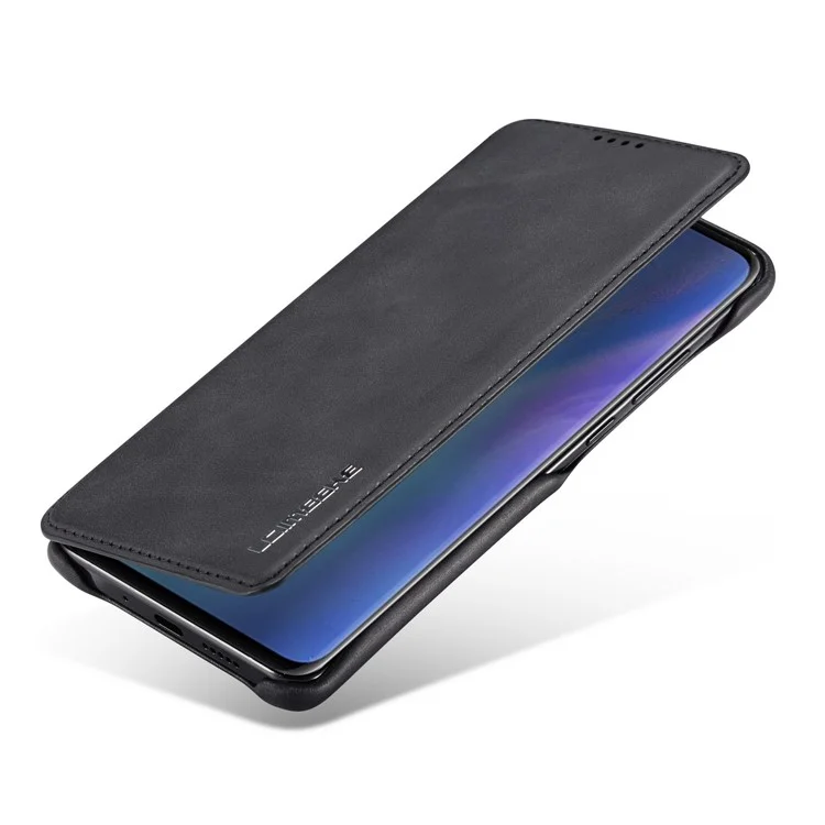 Lc. Étui de Support de Carte en Cuir de Style Rétro Imeeke Pour Huawei P30 Pro - le Noir