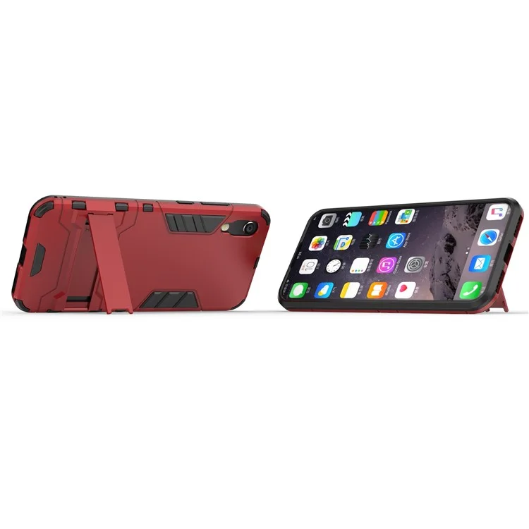 Plastic + TPU Hybrid Case with Kickstand for Huawei Y6 (2019, without Fingerprint Sensor) / Y6 Pro (2019) - Red