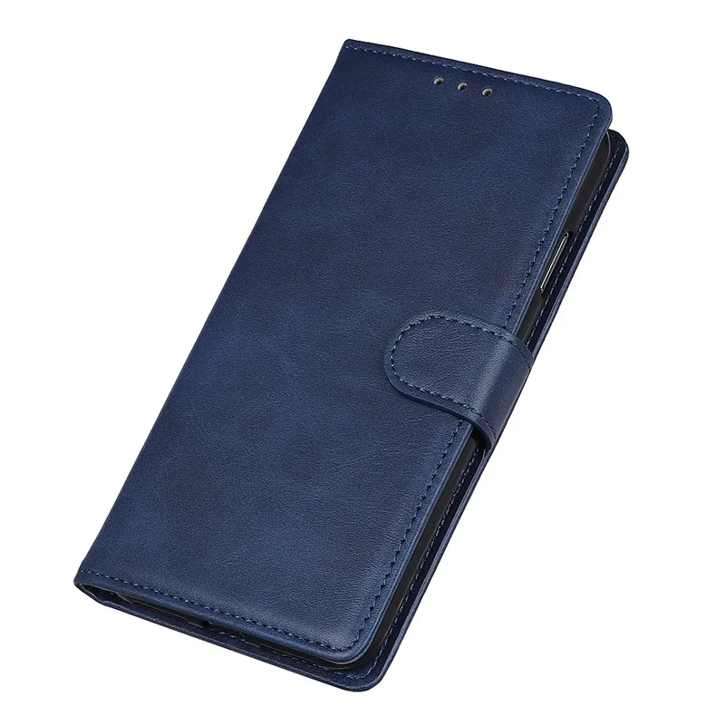 Matte PU Leather Stand Case Magnetic Mobile Shell for Huawei Y6 (2019, with Fingerprint Sensor) / Y6 Prime (2019) - Blue