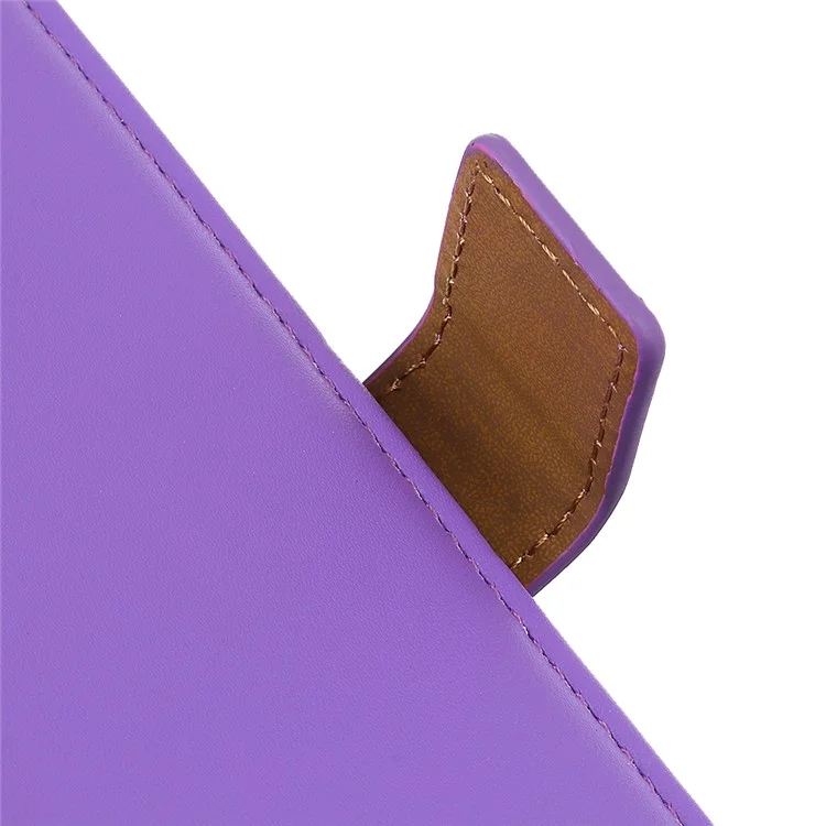 Capa Protetora De Couro Da Carteira Para Huawei Y6 (2019, Com Sensor De Impressão Digital) / Y6 Prime (2019) - Roxo