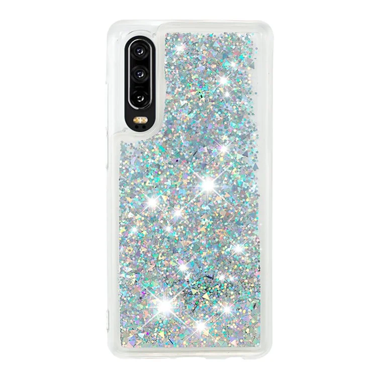 Capa de Telefone Celular Absorvente de Choque de Areia Rápida Dinâmica de TPU para Huawei P30 - Prata