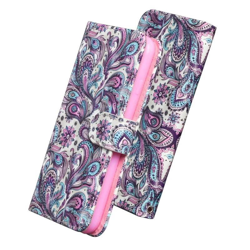 Pattern Printing PU Leather Wallet Stand Phone Cover Case for Huawei P30 Lite/Nova 4e - Paisley Flower