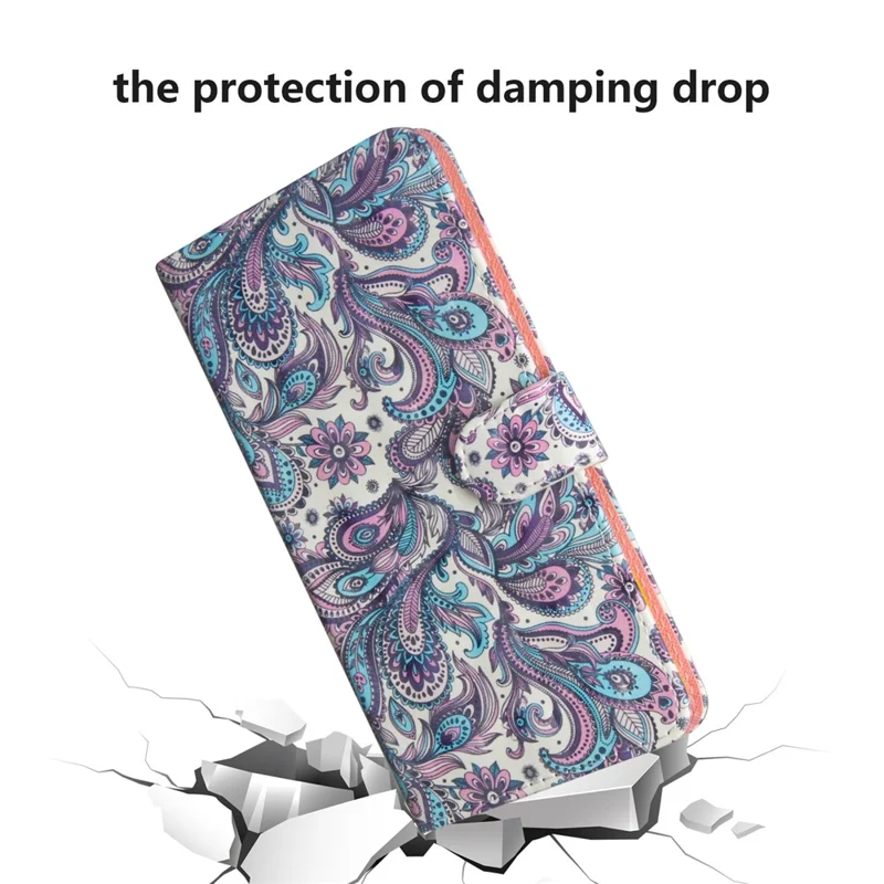 Pattern Printing PU Leather Wallet Stand Phone Cover Case for Huawei P30 Lite/Nova 4e - Paisley Flower