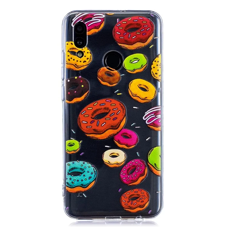 Impression de Modèle Soft TPU Mobile Cover Pour Huawei P Smart (2019) - Donut