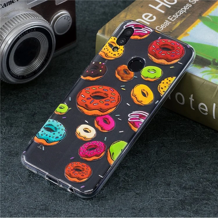 Pattern Printing Soft TPU Mobile Cover for Huawei P Smart (2019) - Doughnut