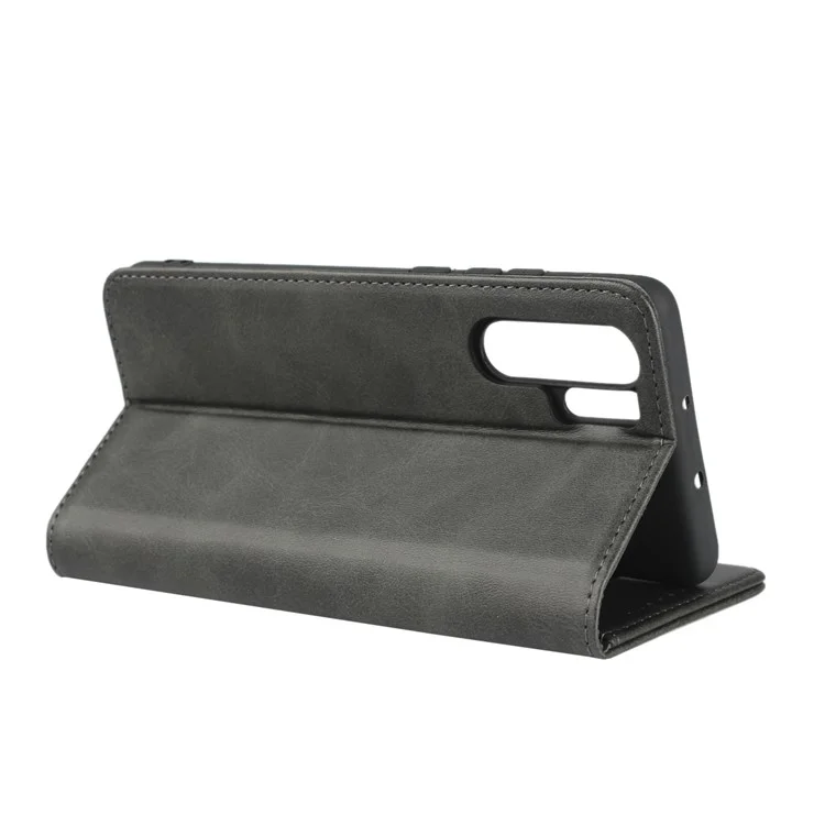 Auto-absorbiertes Leder-brieftasche Hülle Für Huawei P30 Pro - Schwarz