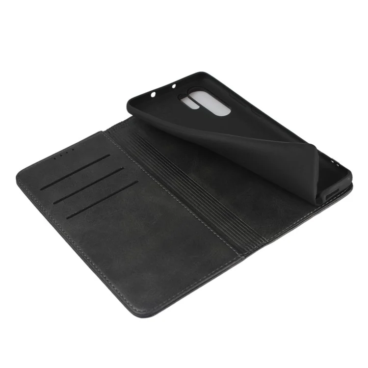 Auto-absorbiertes Leder-brieftasche Hülle Für Huawei P30 Pro - Schwarz