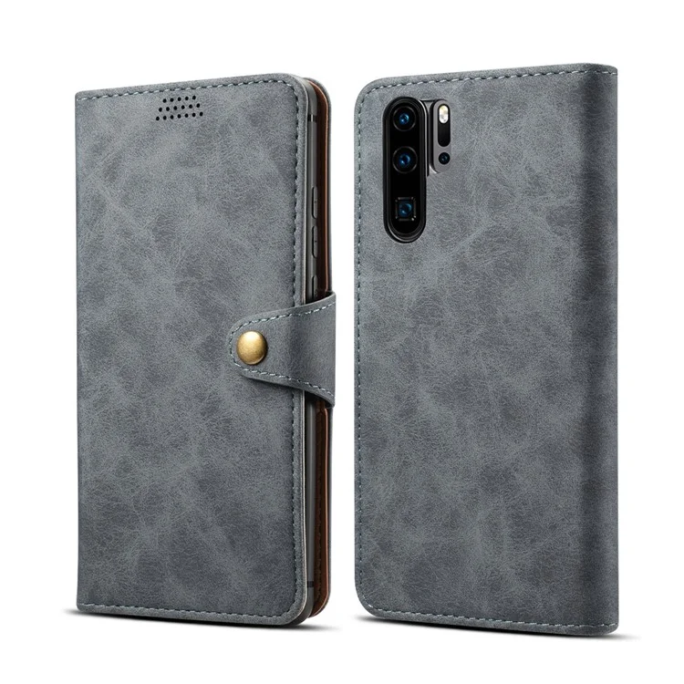 PU Leather Wallet Stand Case for Huawei P30 Pro - Grey
