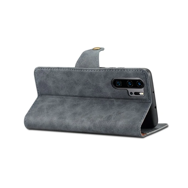 PU Leather Wallet Stand Case for Huawei P30 Pro - Grey