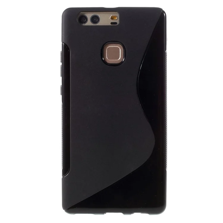 S Shape Soft TPU Case for Huawei P9 Plus - Black