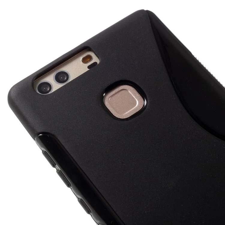 S Shape Soft TPU Case for Huawei P9 Plus - Black
