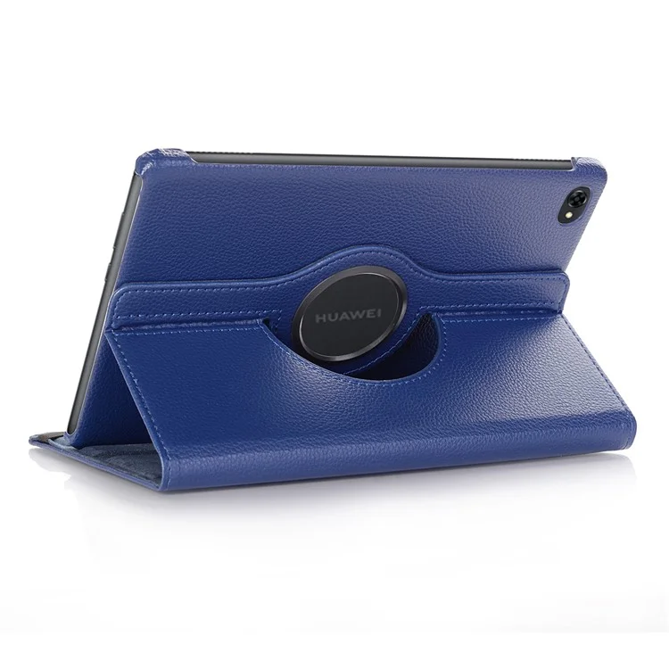 Case de Cubierta de Tableta de Cuero de Piel Litchi Con Soporte Giratorio Para Huawei MediaPad M5 Lite 10/C5 10 - Azul Oscuro