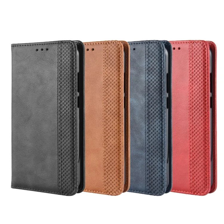 Vintage Style Auto-absorbed PU Leather Cell Phone Case Accessory for Huawei Honor 8A Pro - Black