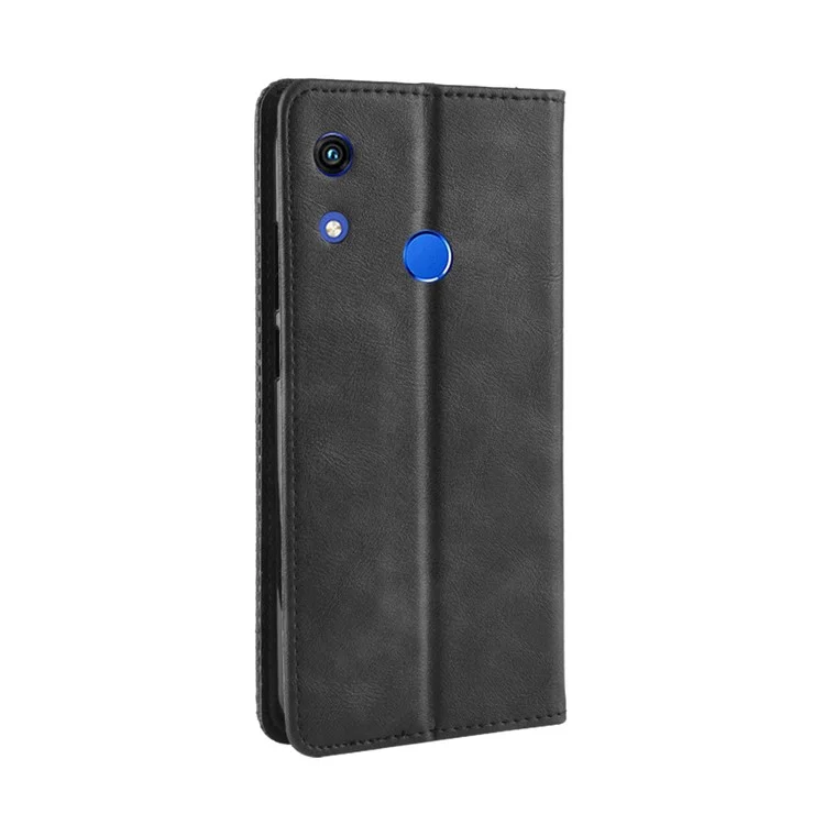 Vintage Style Auto-absorbed PU Leather Cell Phone Case Accessory for Huawei Honor 8A Pro - Black