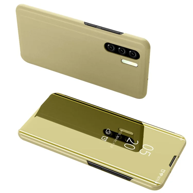 Для Huawei P30 Pro Pro-plated Зеркальный Вид Поверхности Виды Окна - Золото