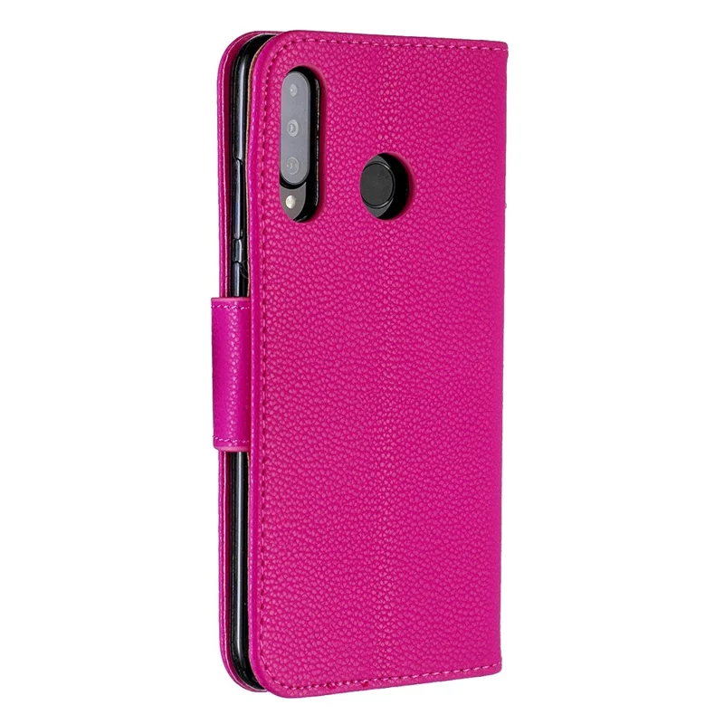 Litchi Skin PU Leather Stand Protection Shell for Huawei P30 Lite / nova 4e - Rose