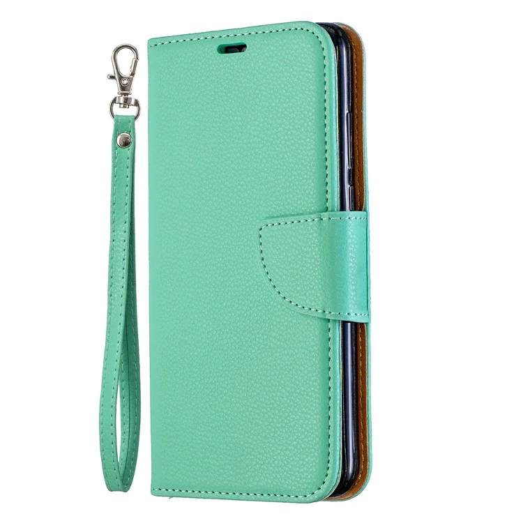 Litchi Skin PU Leather Stand Protection Shell for Huawei P30 Lite / nova 4e - Green