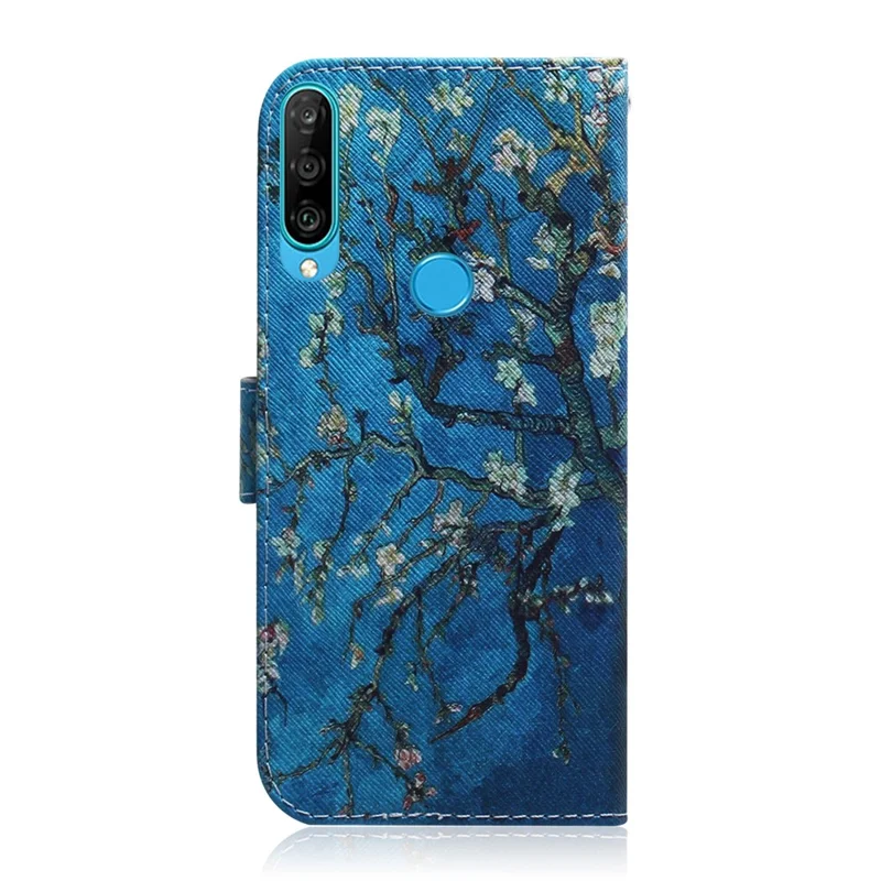 Pattern Printing Wallet Stand Protective Leather Case for Huawei P30 Lite / nova 4e / P30 Lite New Edition - Wintersweet