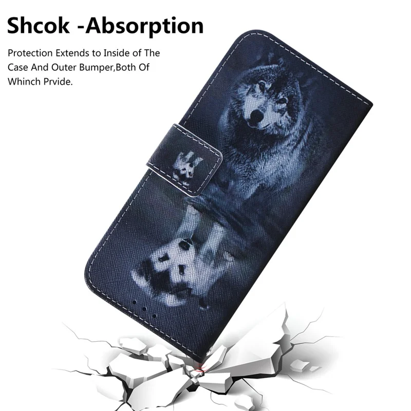 Pattern Printing Wallet Stand Protective Leather Case for Huawei P30 Lite / nova 4e / P30 Lite New Edition - Dog