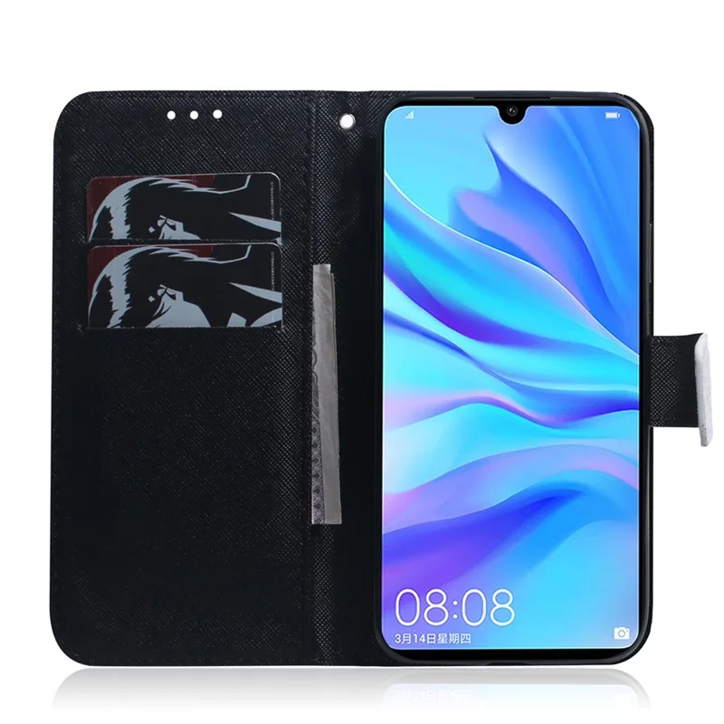 Pattern Printing Wallet Stand Protective Leather Case for Huawei P30 Lite / nova 4e / P30 Lite New Edition - Dog