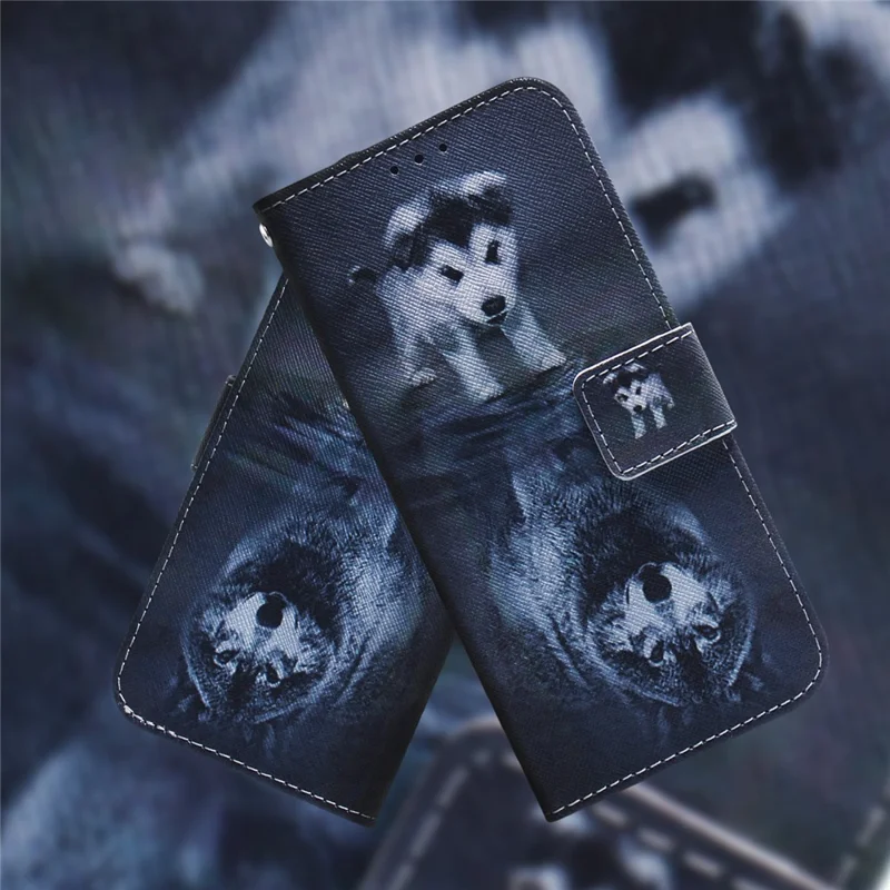 Pattern Printing Wallet Stand Protective Leather Case for Huawei P30 Lite / nova 4e / P30 Lite New Edition - Dog