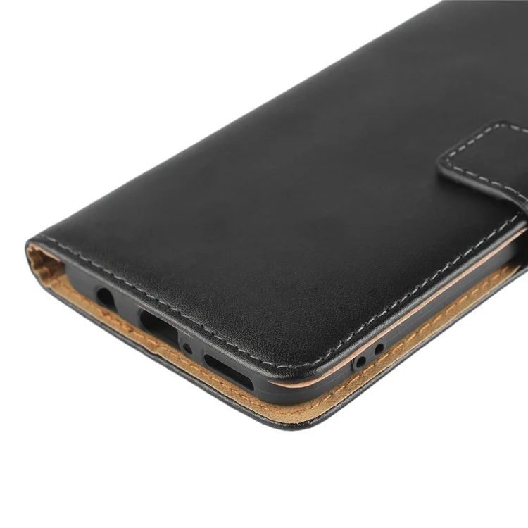 Custodia in Pelle Genuina [portafoglio Stand] Per Huawei P30 Lite/huawei Nova 4e - Nero