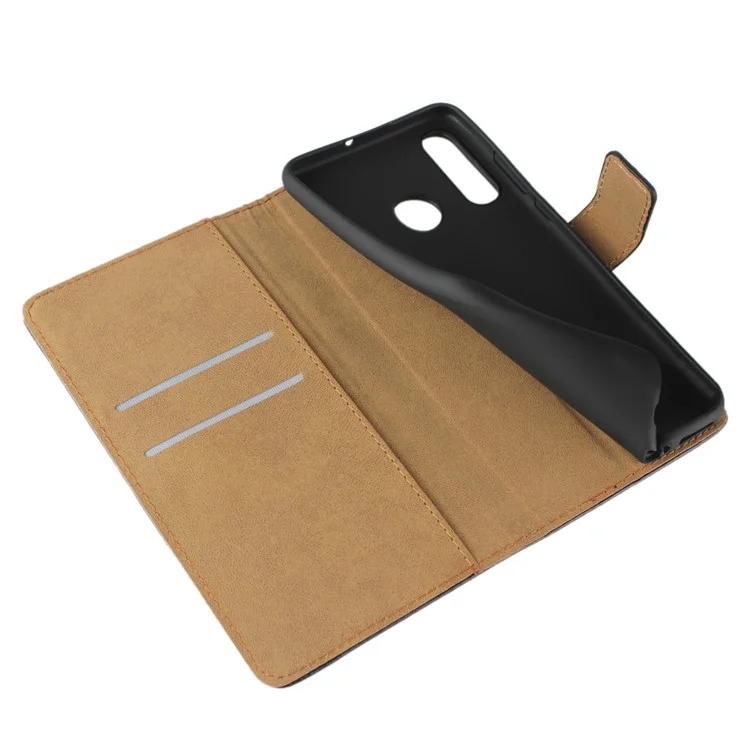 Genuine Leather Case [Stand Wallet] for Huawei P30 Lite / Huawei nova 4e - Black