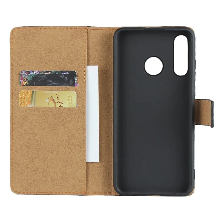 Genuine Leather Case [Stand Wallet] for Huawei P30 Lite / Huawei nova 4e - Black