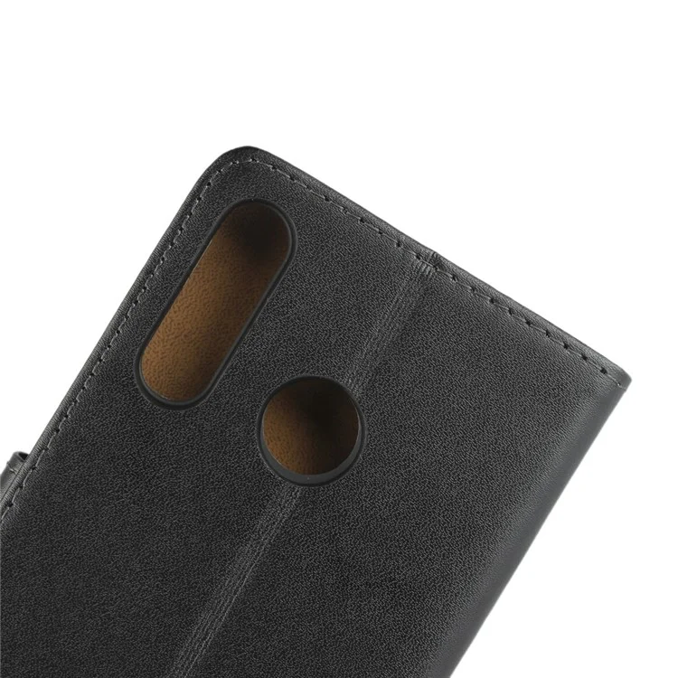 Case de Cuero Genuino [billetera de Soporte] Para Huawei P30 Lite/Huawei Nova 4e - Negro