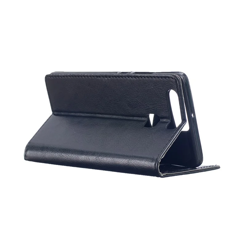 Crazy Horse Leather Wallet Case for Huawei P9 - Black