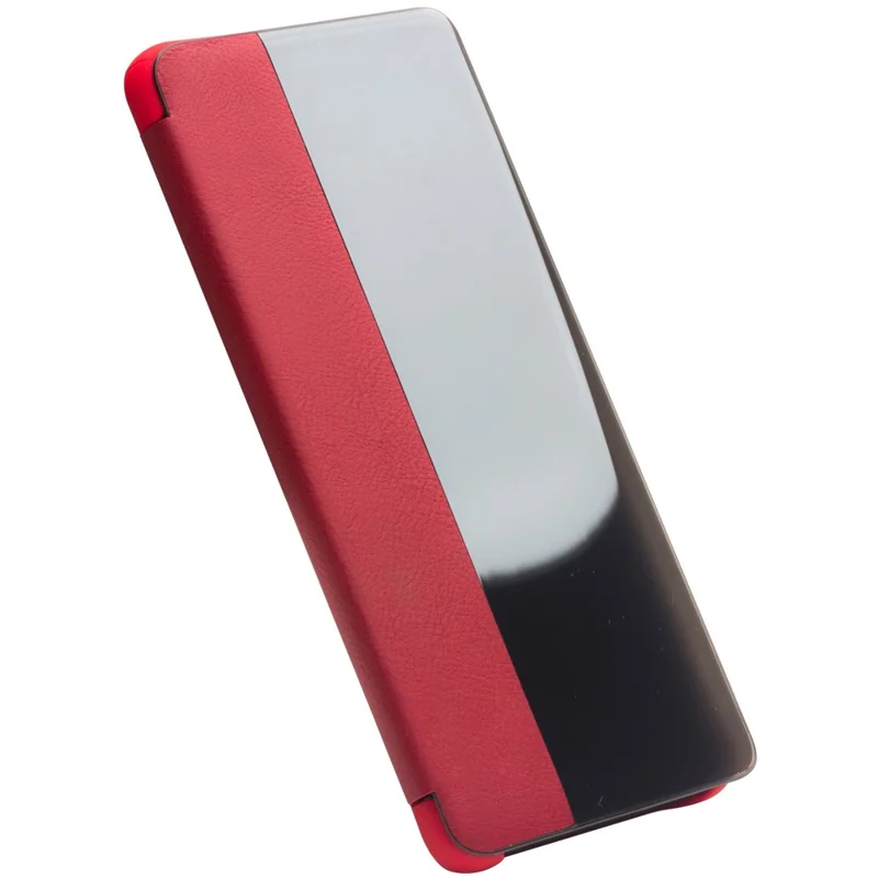 QIALINO for Huawei P30 View Window Cowhide Leather Smart Phone Case - Red