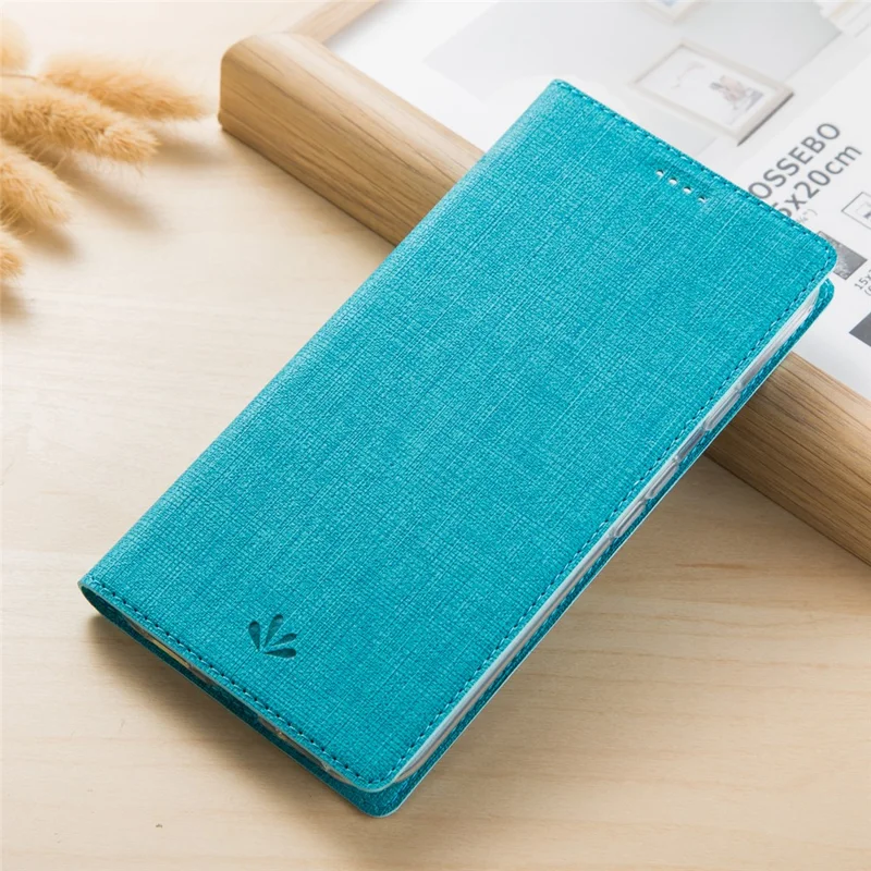 VILI DMX Cross Texture Leather Stand Case for Huawei P30 Lite New Edition/P30 Lite/nova 4e - Blue