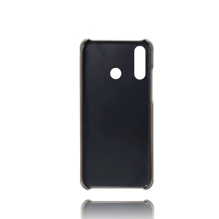 Para Huawei P30 Lite / nova 4e Capa de Celular em PC Revestida de Couro PU com Dois Slots para Cartão - Cinza