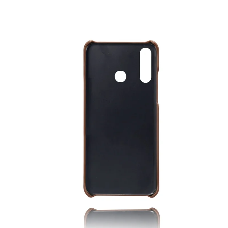 For Huawei P30 Lite / nova 4e PU Leather Coated PC Mobile Casing with Dual Card Slots - Brown