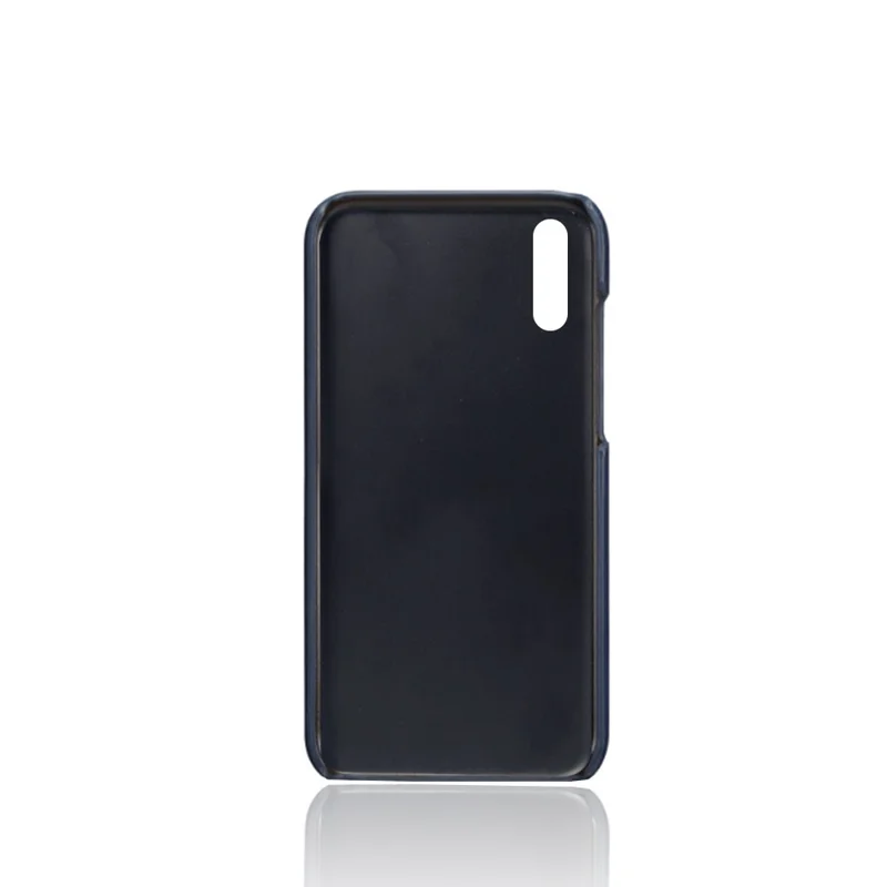 Double Card Slots PU Leather Coated PC Case for Huawei P30 - Blue