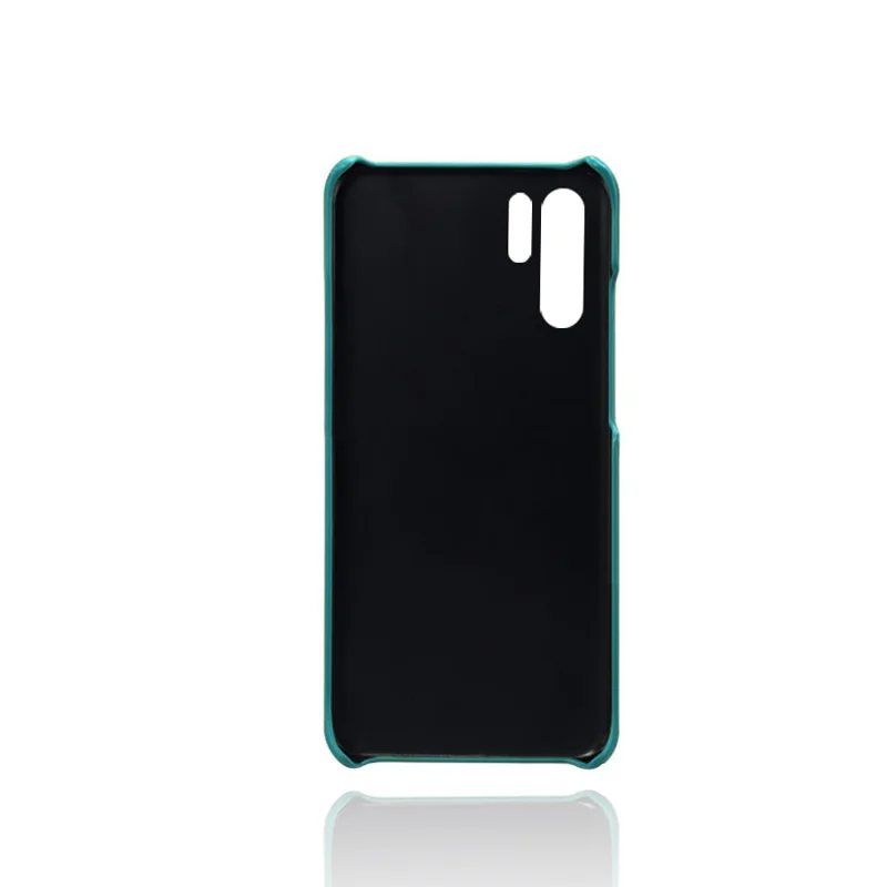 Double Card Slots PU Leather Coated PC Case for Huawei P30 Pro - Green