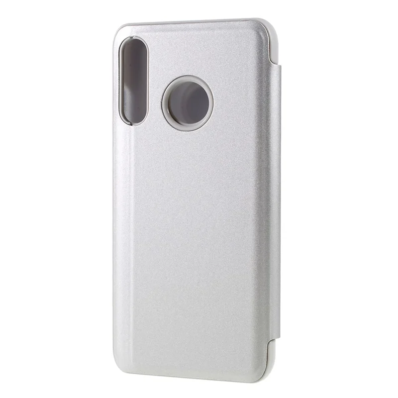Чехол-подставка с зеркальной поверхностью из кожзама для Huawei P30 Lite / nova 4e - Серебристый