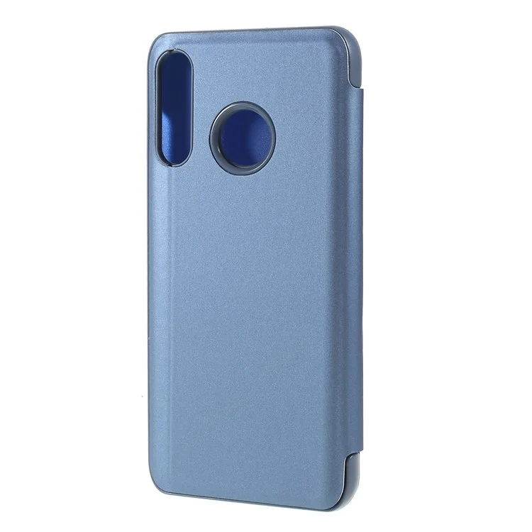 View Window Plated Mirror Surface Leather Stand Case for Huawei P30 Lite / nova 4e - Baby Blue