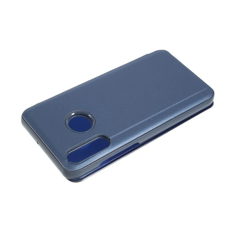 View Window Plated Mirror Surface Leather Stand Case for Huawei P30 Lite / nova 4e - Baby Blue