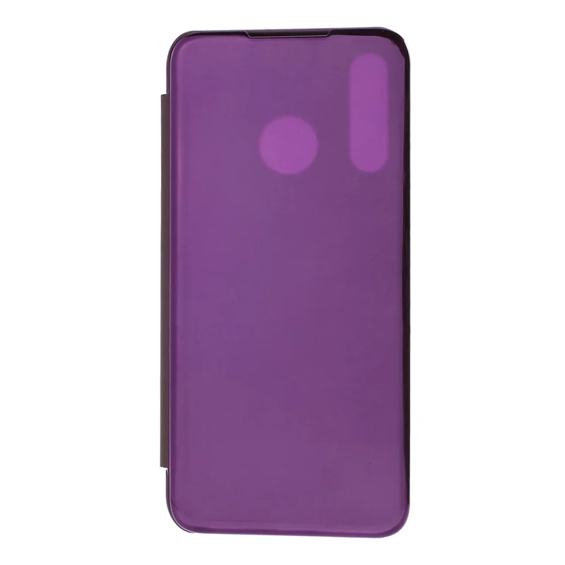 Fodral med fönster, pläterad spegelyta, läder, ställfot till Huawei P30 Lite / nova 4e - Lila