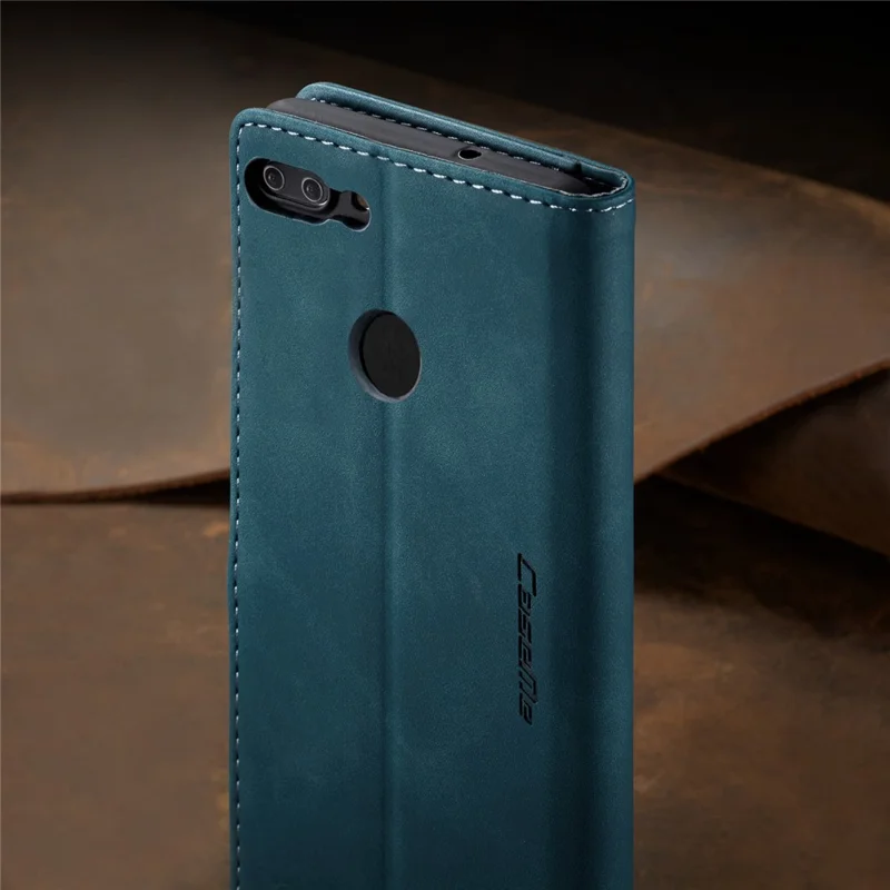 CASEME 013-serie automatiskt sugande plånboksfodral i PU-läder till Huawei P Smart (2017) / Enjoy 7S – Blå