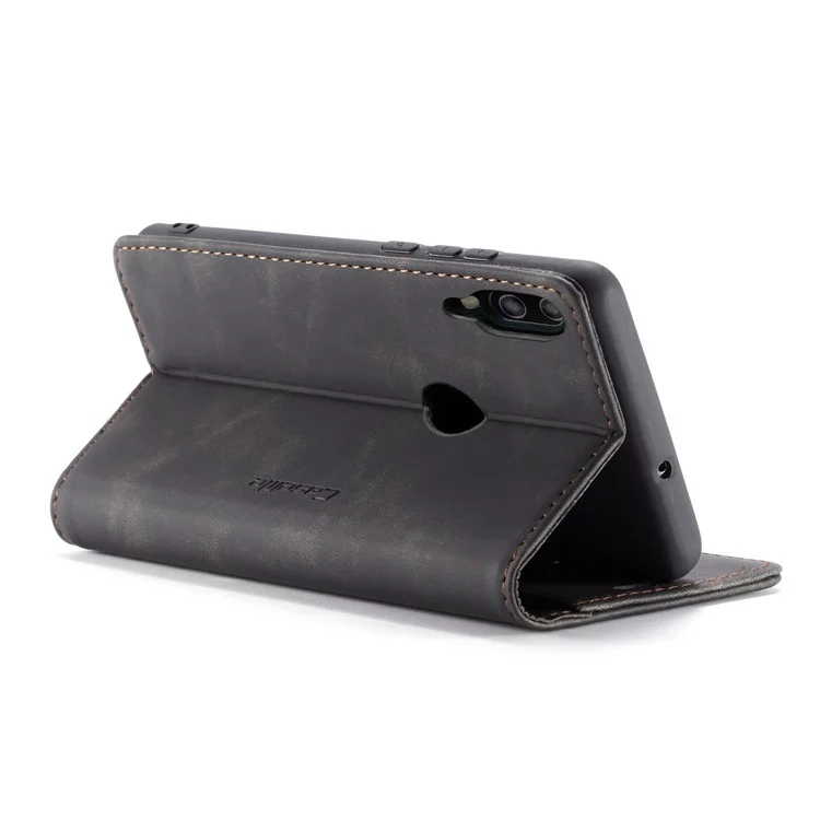 Caseme 013 Série Auto-absorbed PU Leather Wallet Stand Boîte Pour Huawei P Smart (2019) / Nova Lite 3 (japon) - le Noir