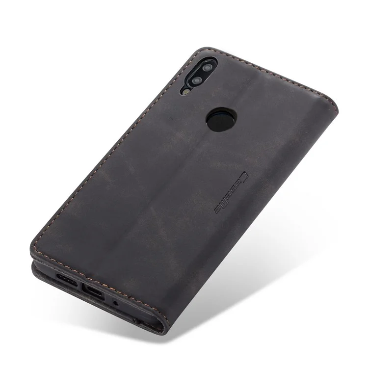 Caseme 013 Série Auto-absorbed PU Leather Wallet Stand Boîte Pour Huawei P Smart (2019) / Nova Lite 3 (japon) - le Noir