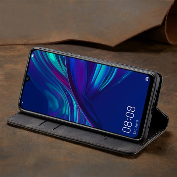 Caseme 013 Série Auto-absorbed PU Leather Wallet Stand Boîte Pour Huawei P Smart (2019) / Nova Lite 3 (japon) - le Noir