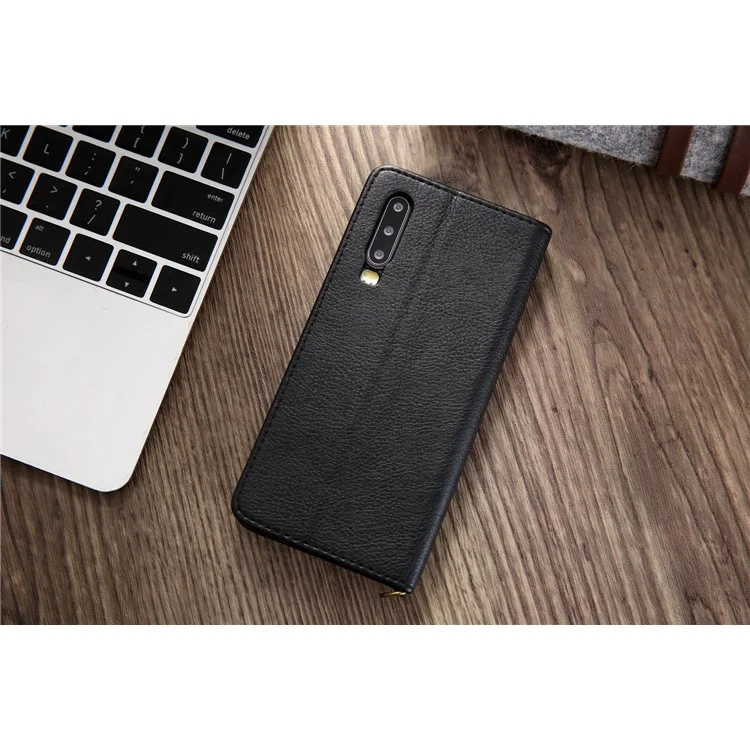 CMAI2 PU Leder Ständer Geldbörse Handyhülle für Huawei P30 - Schwarz