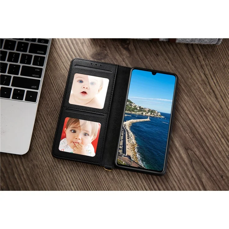 CMAI2 PU Leder Ständer Geldbörse Handyhülle für Huawei P30 - Schwarz