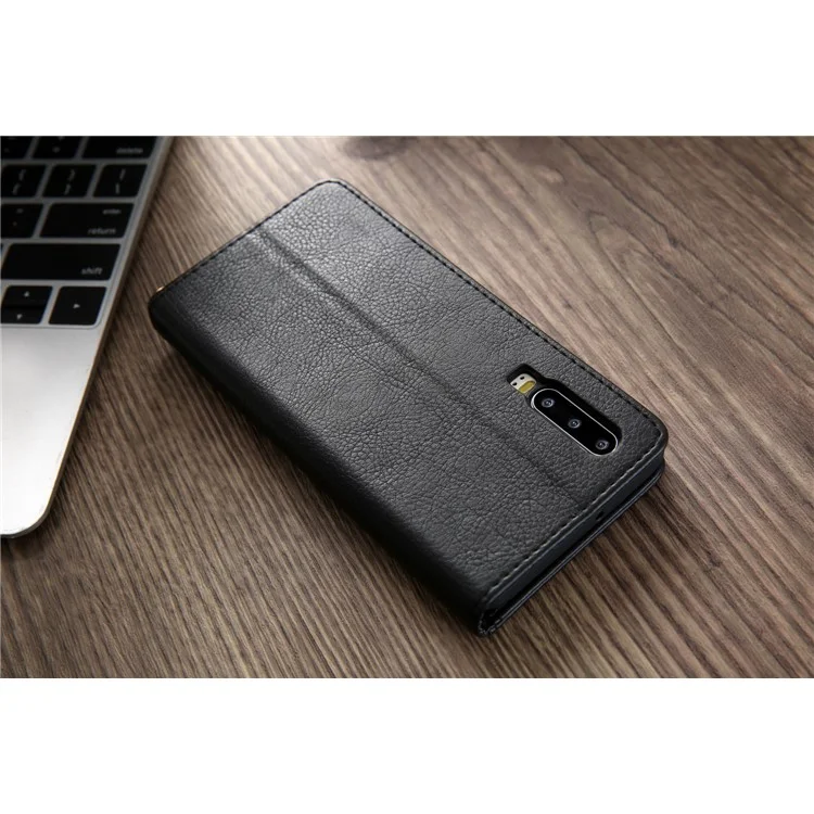 CMAI2 PU Leder Ständer Geldbörse Handyhülle für Huawei P30 - Schwarz
