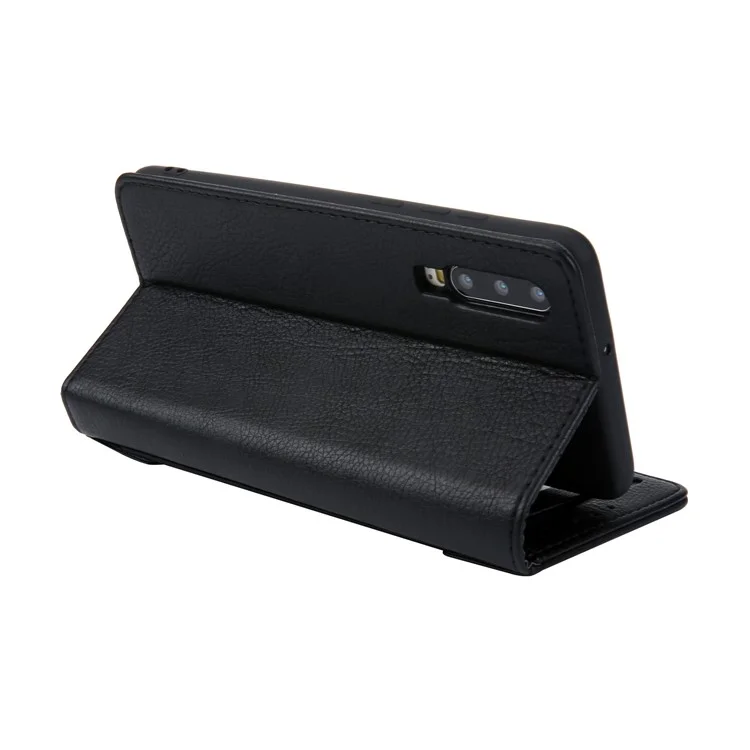 CMAI2 PU Leder Ständer Geldbörse Handyhülle für Huawei P30 - Schwarz